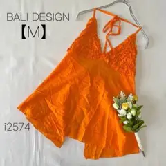 BALI DESIGN オレンジ シアーキャミソール フリル バリ 海【M】