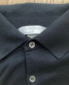 BEAMS F / JOHN SMEDLEY ブラック ニット　ポロシャツ L