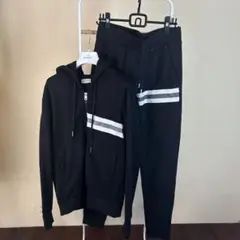 【セットアップ】MONCLERモンクレールスウェットパーカー上下黒 M S
