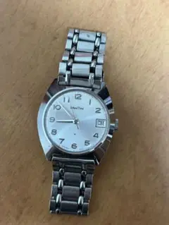 School Time ステンレススチール アナログ時計