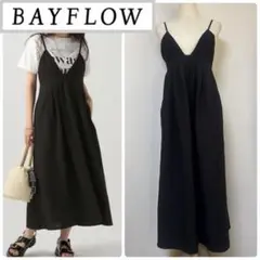 BAYFLOW [着丈調整可能] ジャガードキャミワンピース