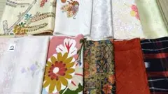 ＜は2＞着物ハギレ10枚まとめ売り　半幅×70cm～