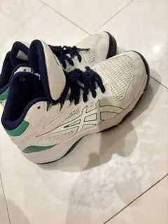 ASICS キッズ バスケットシューズ 21.0cm 白×ネイビー×グリーン