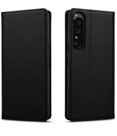 ✦Xperia 5 ケース 手帳型 カード収納 スタンド ブラック