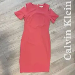【美品】【レア】Calvin Klein ピンク 半袖ワンピース サイズ4