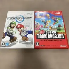 訳あり【Wii】a-9 Newスーパーマリオブラザーズ　マリオカート　マリカー