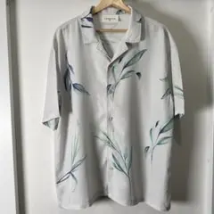 YOUNGLA 半袖シャツ M グレー 葉のプリント