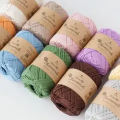 毛糸 バラ売り・色選択可 チャティコットン 中細 20g(約48m) 綿　9玉