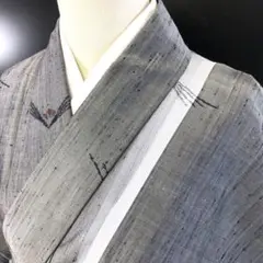 【着】14131r 着物 紬 お洒落 バチ衿