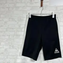 【ル コック スポルティフ】黒 白ライン ハーフパンツ サイドラインa2877