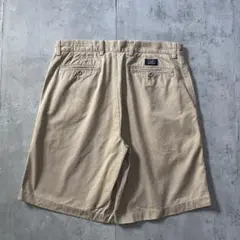 古着 nautica ハーフパンツ チノ ワイド 2XL ベージュ パッチロゴ