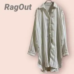 RagOut長袖シャツブラウス　ストライプ　透け感　オーバーサイズ/M