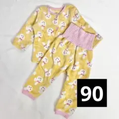 即購入可❗️ベビー 女の子 ふわふわパジャマ 上下セット ウサギ柄 90cm