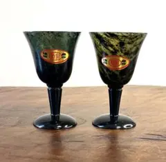 夜光杯　中国　酒泉産　珍品　玉石　２個組み　箱入り