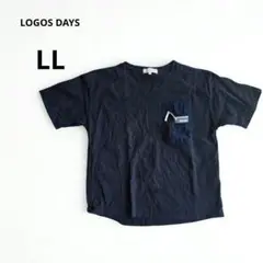 【即日発送】LL　LOGOS DAYS 半袖Tシャツ ネイビー大きいサイズ