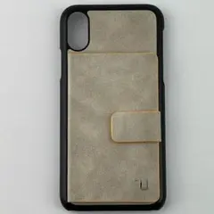 iPhoneX XS 耐衝撃 ベージュ PUレザー シンプル お洒落 カード収納