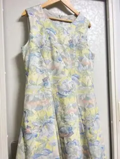 グレースコンチネンタル 花柄ノースリーブAラインロングワンピース38