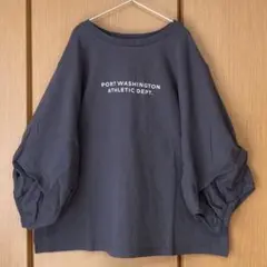 【新品】＊サマンサモスモス＊袖タックTシャツ☆チャコール