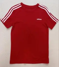 adidas レッド Tシャツ 3本ライン 160cm