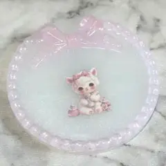 丸 小物入れ ベイビー羊 クリアピンク×クリアホワイト