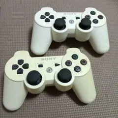 動作品！SONY 純正　プレイステーション3 コントローラー　白　2個セット