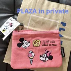 PLAZA in private ディズニーティシュポーチピンク　新品未使用