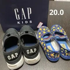 【20.0cm】かかとが踏めるGAP KIDsスニーカーとポケモンシューズセット