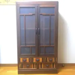 【一点物】食器棚 コレクションボード 本棚 昭和レトロ ガラス棚 アンティーク