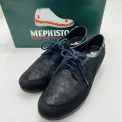 MEPHISTO スウェード ブラック レースアップシューズ 23.5cm