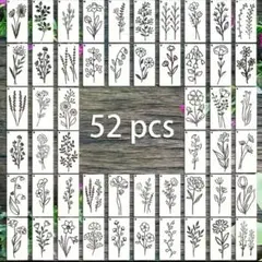 ステンシルシート 52枚 フラワー