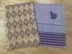 88×251cm 茶系、86×232cm 紫、 2枚セット　布