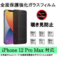 iPhone 12ProMax 覗き見防止全面保護強化ガラスフィルム