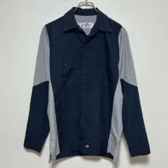 レッドキャップ　長袖ワークシャツ　ロゴ　フライフロントシャツ