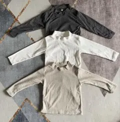 3枚セット　しまむら　トップス　タートルネック　フリース　100 ワンピース等に