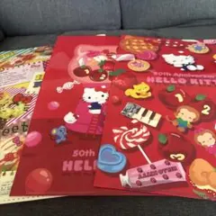 50thAnniversary HELLO KITTYクリアファイル 3枚セット