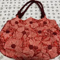 ハンドメイドバック　手提げバック　着物リメイク　パッチワーク　折り紙キルト
