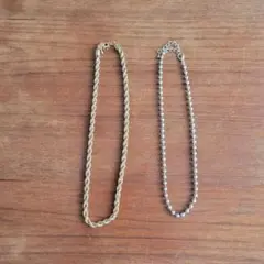 シルバーネックレス ゴールドネックレス 二本セット