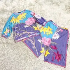 美品✨LEONARD セットアップ パンツスーツ 花柄 コットン100% L