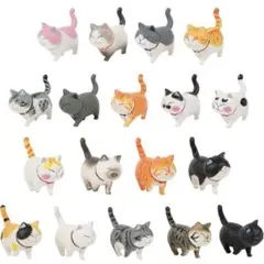 猫のフィギュアセット（多色・複数体）