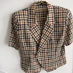 DAKS チェック　トップス　シャツ
