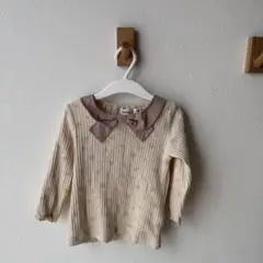 SLAPSLIP リボン付きリブカットソー90サイズ
