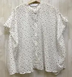 新品 partisan パルチザン ドット 総柄 フレンチスリーブ ブラウス