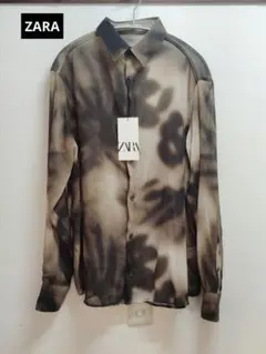 新品未使用 ZARA タイダイ柄 長袖シャツ Sサイズ [FF]