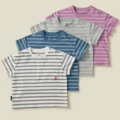 Konny ポケット付きストライプ半袖Tシャツ 3-4Y
