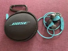 BOSE ワイヤレスイヤフォン 青 ケース付き