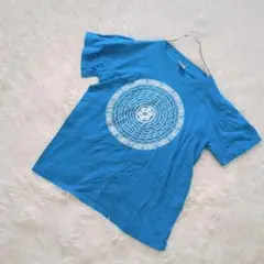 KAPAS 半袖Tシャツ　ライトブルー　サイズ38 花柄　綿100%