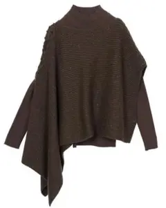 4WAY MUFFLER LAYERED KNIT ブラウン