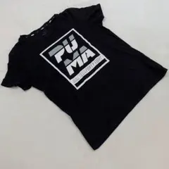 PUMA ロゴTシャツ 半袖 ブラック コット ンクルーネック Sサイズ