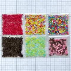 気まぐれお試しミニパックセット　チョコスプレー、クランチ、ジュエリーシュガー等