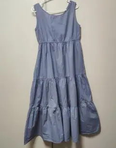 Tier Light Blue ノースリーブ ライトブルー ティアードワンピース